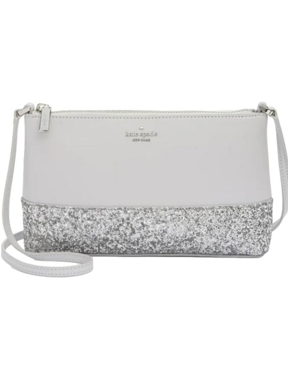 Kate spade New York Flash Glitter Crossbody Grey NWT